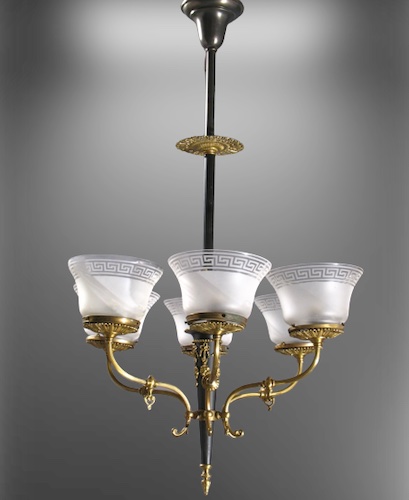 6 Light Gas and Electric Chandelier